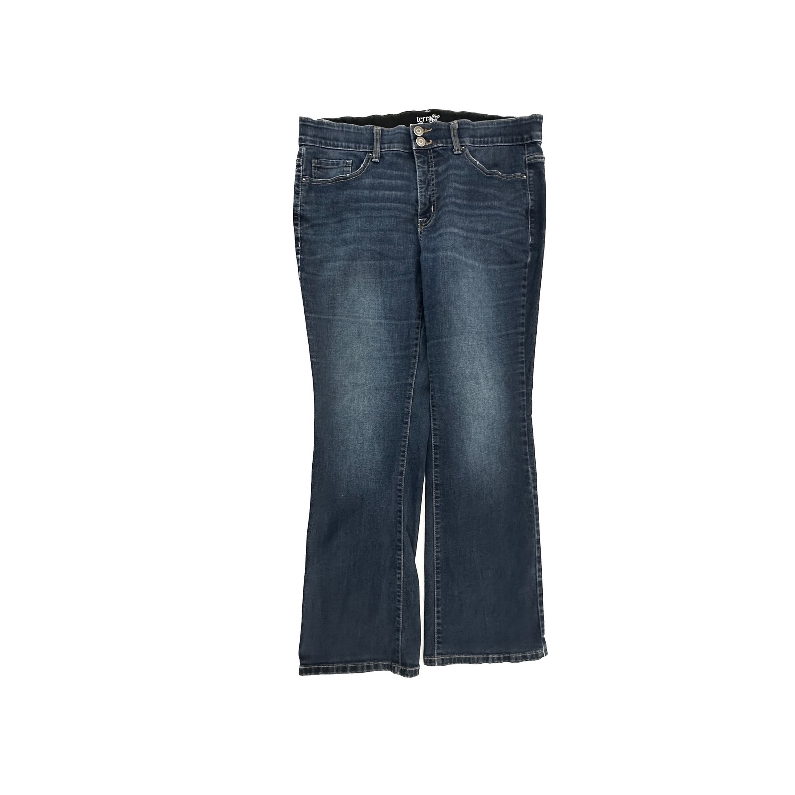 Terra & Sky Bootcut Women's Size 16w Dark Wash Blue Denim Jeans